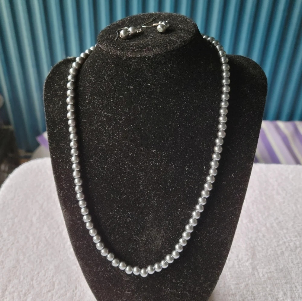 Hematite Necklace and Earrings